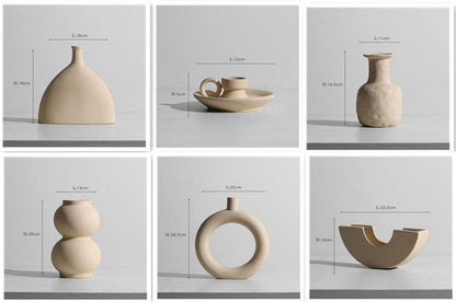 Modern Minimalist Ceramic Vase Flower Ornaments - Pacisia