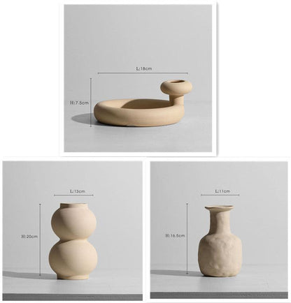 Modern Minimalist Ceramic Vase Flower Ornaments - Pacisia