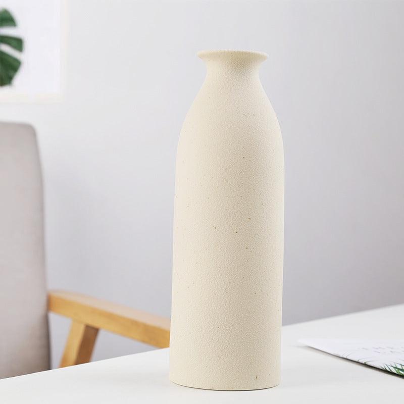 Modern Minimalist Frosted Solid Color Stoneware Vase - Pacisia