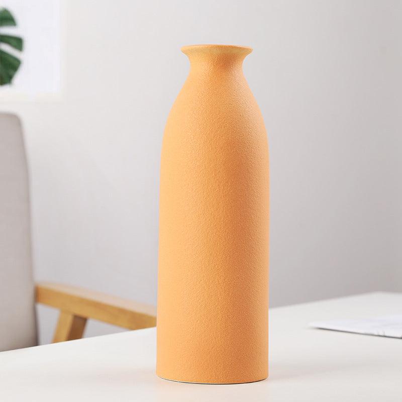 Modern Minimalist Frosted Solid Color Stoneware Vase - Pacisia