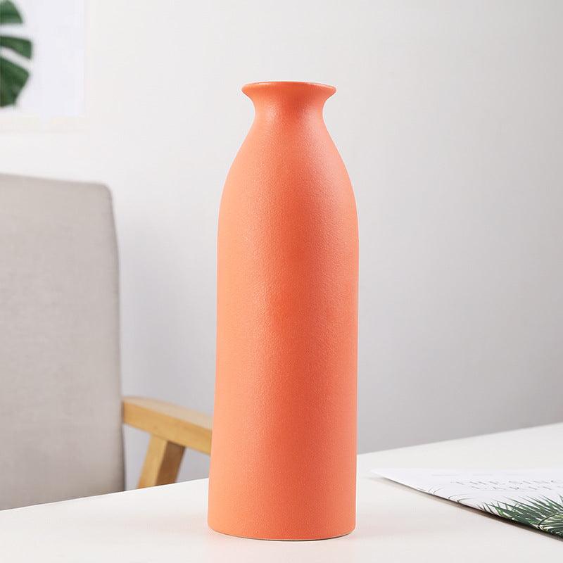 Modern Minimalist Frosted Solid Color Stoneware Vase - Pacisia