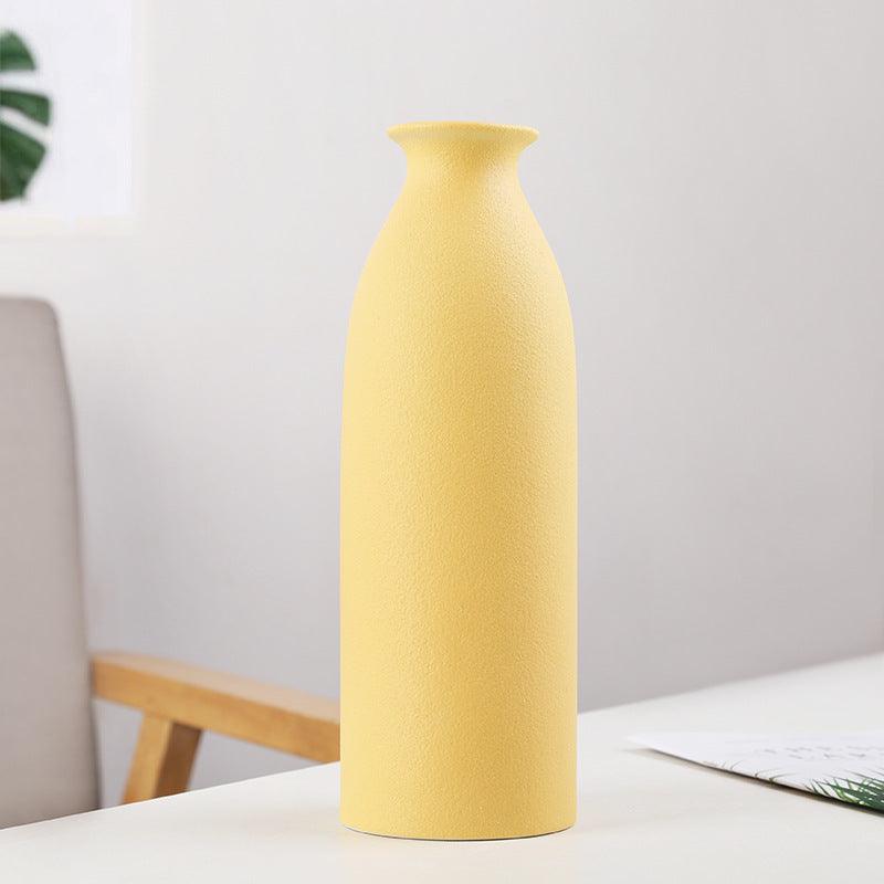 Modern Minimalist Frosted Solid Color Stoneware Vase - Pacisia