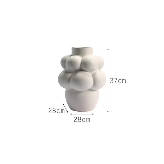 Modern Minimalist Geometric Abstract Floral Ornaments Ceramic Vase - Pacisia
