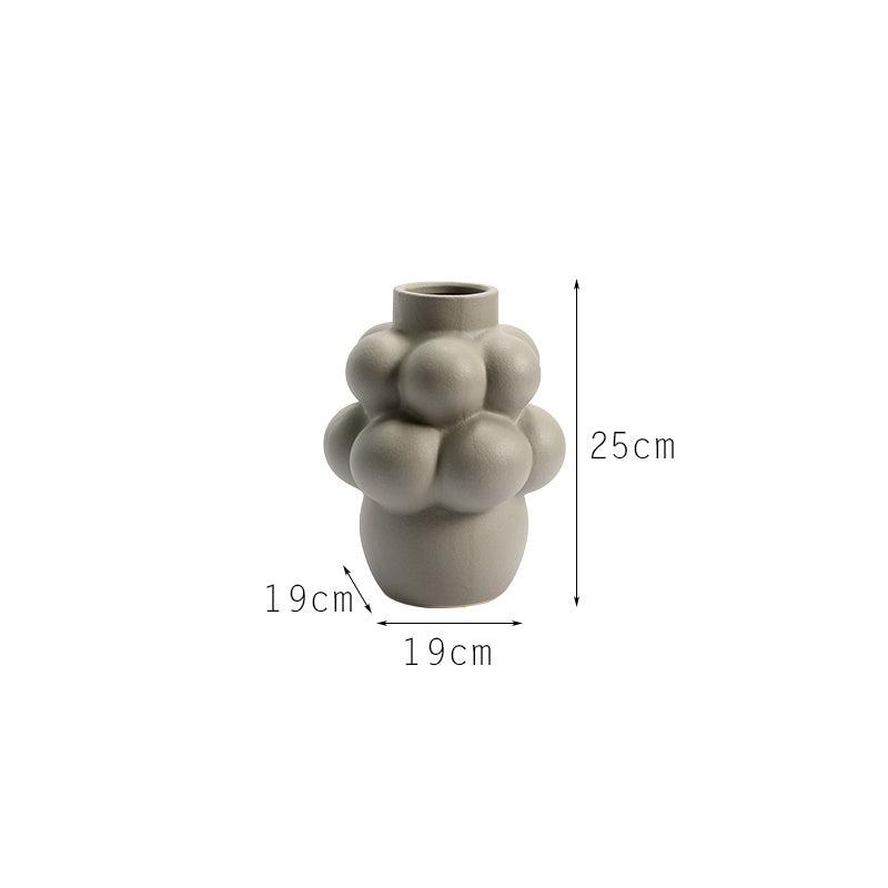Modern Minimalist Geometric Abstract Floral Ornaments Ceramic Vase - Pacisia