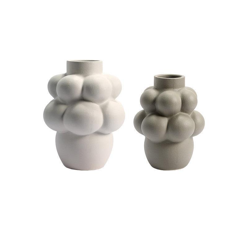 Modern Minimalist Geometric Abstract Floral Ornaments Ceramic Vase - Pacisia