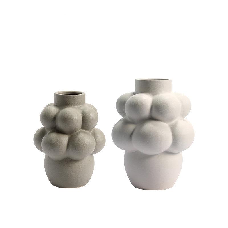 Modern Minimalist Geometric Abstract Floral Ornaments Ceramic Vase - Pacisia