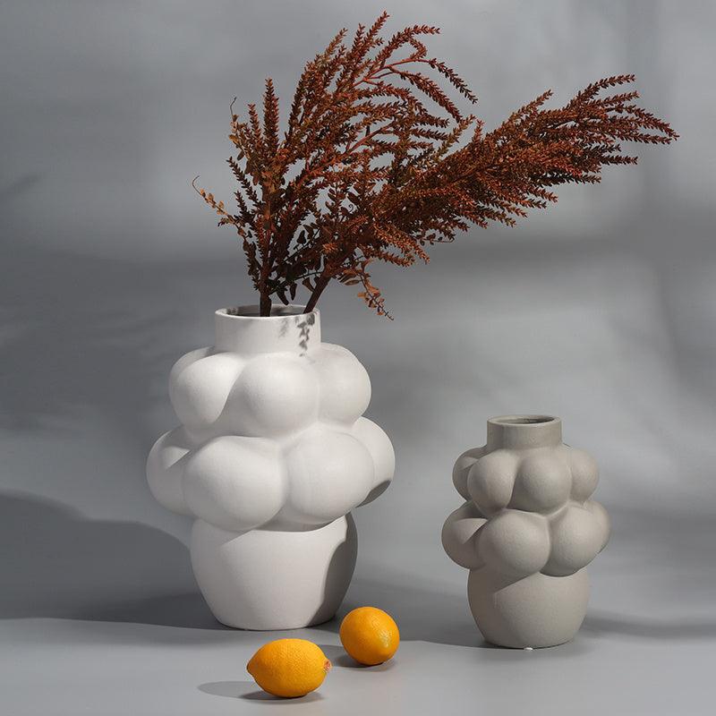 Modern Minimalist Geometric Abstract Floral Ornaments Ceramic Vase - Pacisia