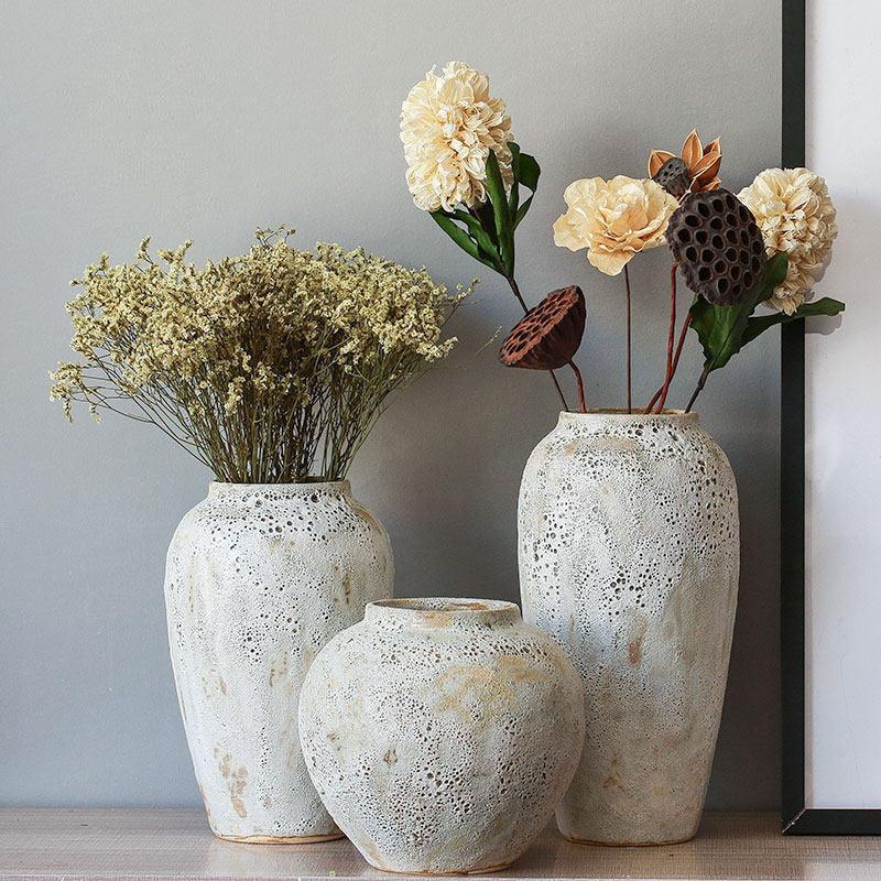 Modern Minimalist Living Room Pottery Dried Flower Vase - Pacisia