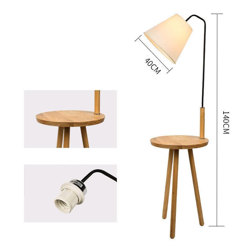 Modern Minimalist Living Room Vertical Wooden Coffee Table Floor Lamp - Pacisia