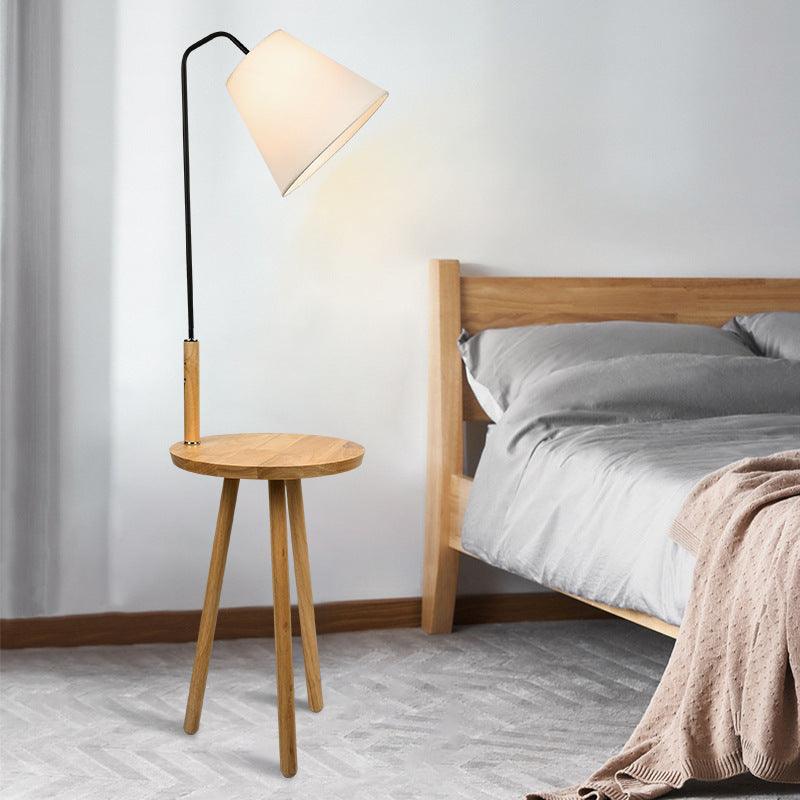 Modern Minimalist Living Room Vertical Wooden Coffee Table Floor Lamp - Pacisia