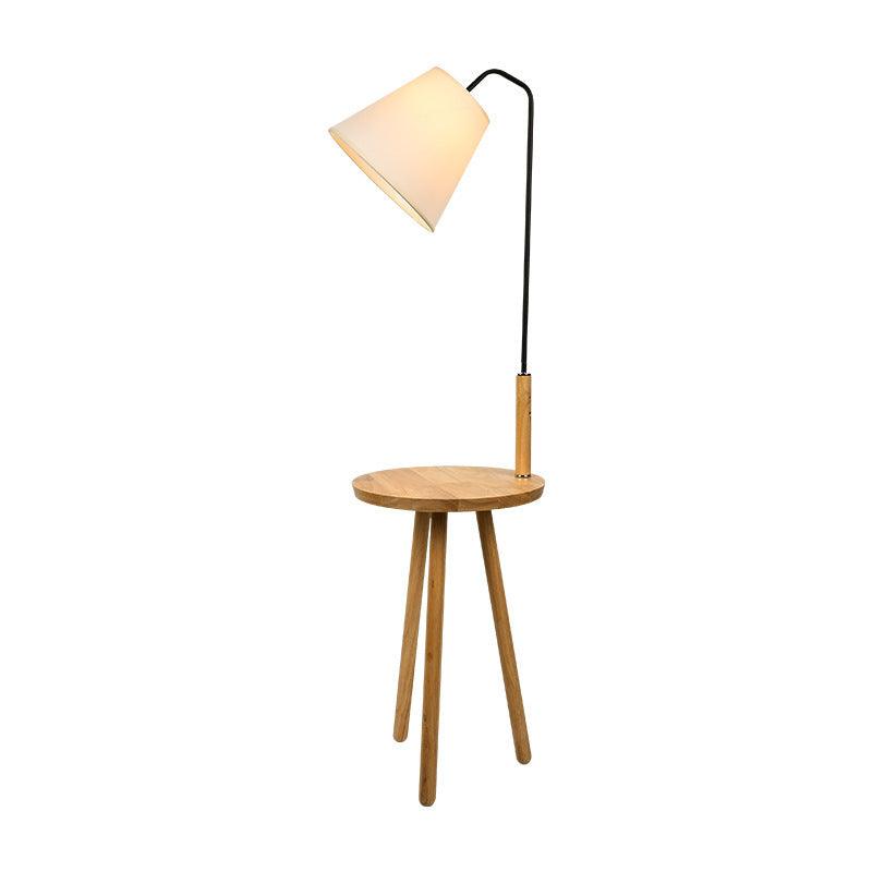 Modern Minimalist Living Room Vertical Wooden Coffee Table Floor Lamp - Pacisia