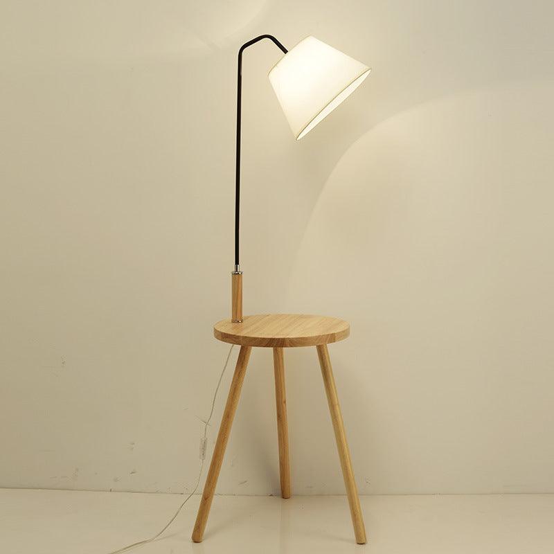 Modern Minimalist Living Room Vertical Wooden Coffee Table Floor Lamp - Pacisia