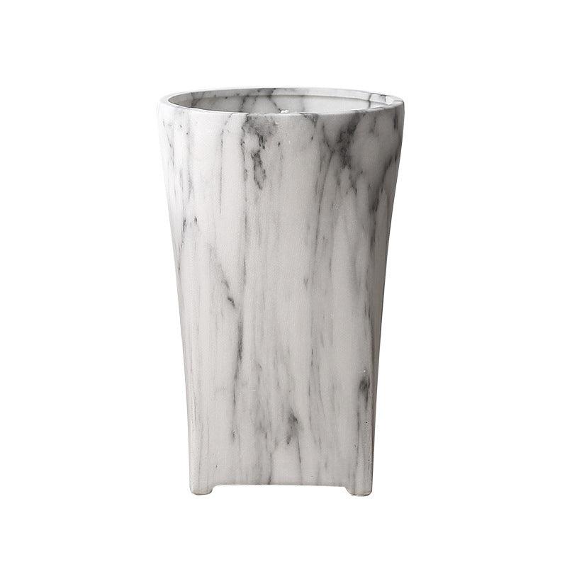 Modern Minimalist Marbled Ceramic Vase Dried Flower Flower Arrangement Living Room Decoration Creative Home Vase - Pacisia
