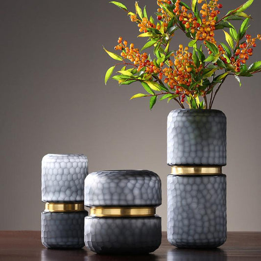 Modern Minimalist Matt Glass Vase Home Living Room Dining Room - Pacisia