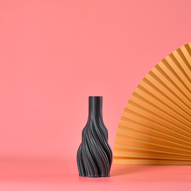 Modern Minimalist Model Room Soft Decoration Black Creative Decorative Vase - Pacisia
