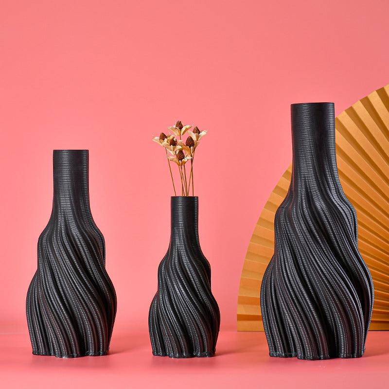 Modern Minimalist Model Room Soft Decoration Black Creative Decorative Vase - Pacisia