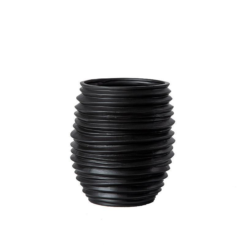 Modern Nordic Italian Minimalist Black And White Geometric Ceramic Vase Ornaments - Pacisia