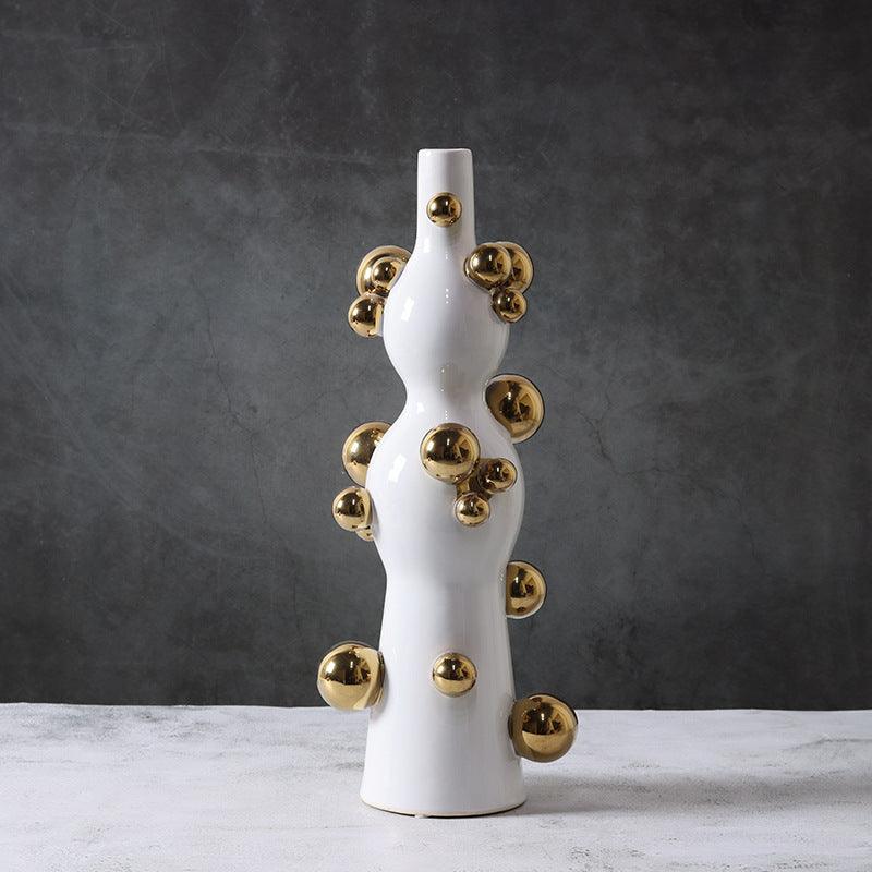 Modern Nordic Light Luxury Abstract Special-shaped Ceramic Flower Vase Handicraft - Pacisia