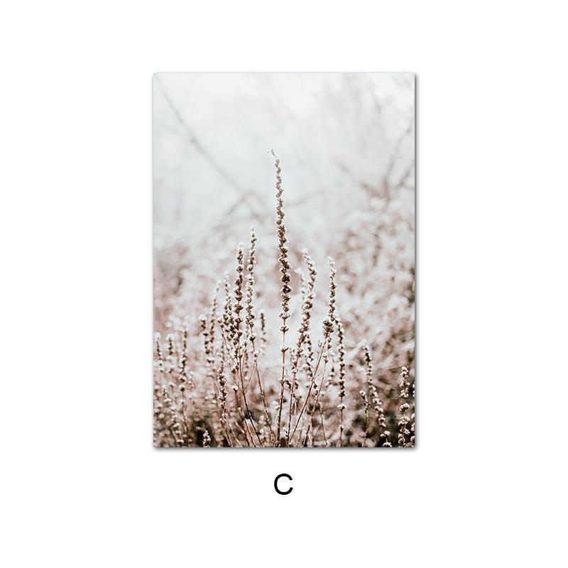 Modern Plant Flower Canvas Painting - Rectangular Landscape Wall Art Decor - Pacisia