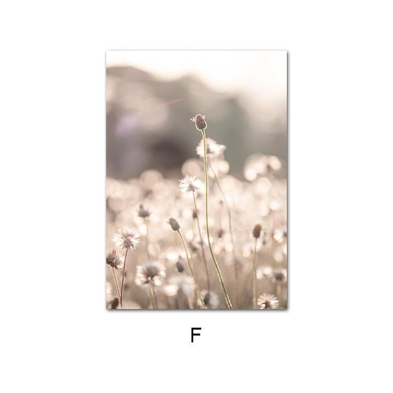Modern Plant Flower Canvas Painting - Rectangular Landscape Wall Art Decor - Pacisia
