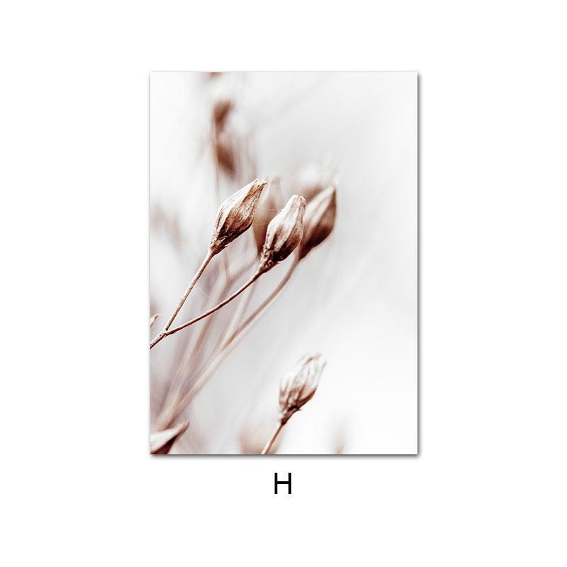 Modern Plant Flower Canvas Painting - Rectangular Landscape Wall Art Decor - Pacisia