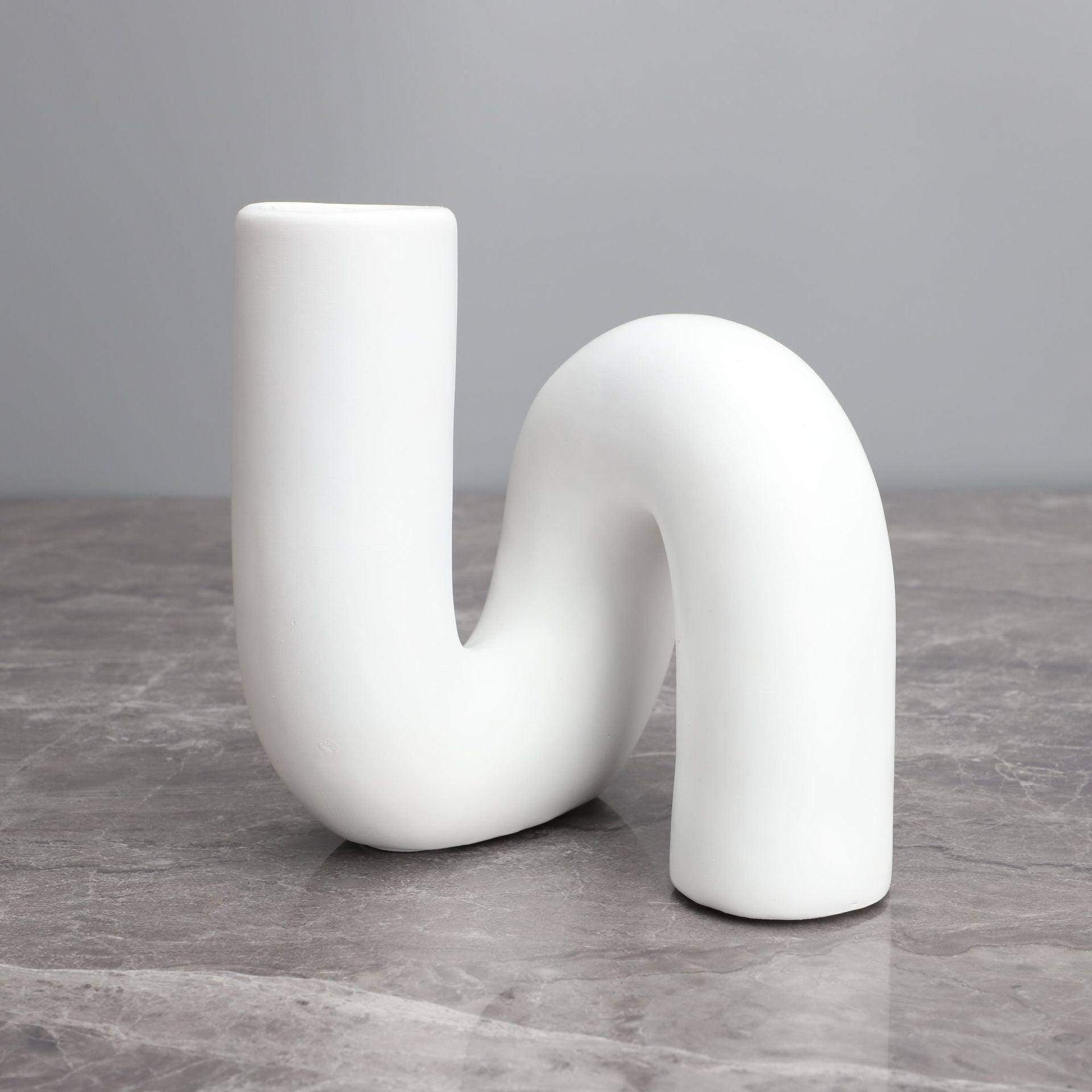 Modern Simple Curved Resin Flower Serpentine Vase - Pacisia