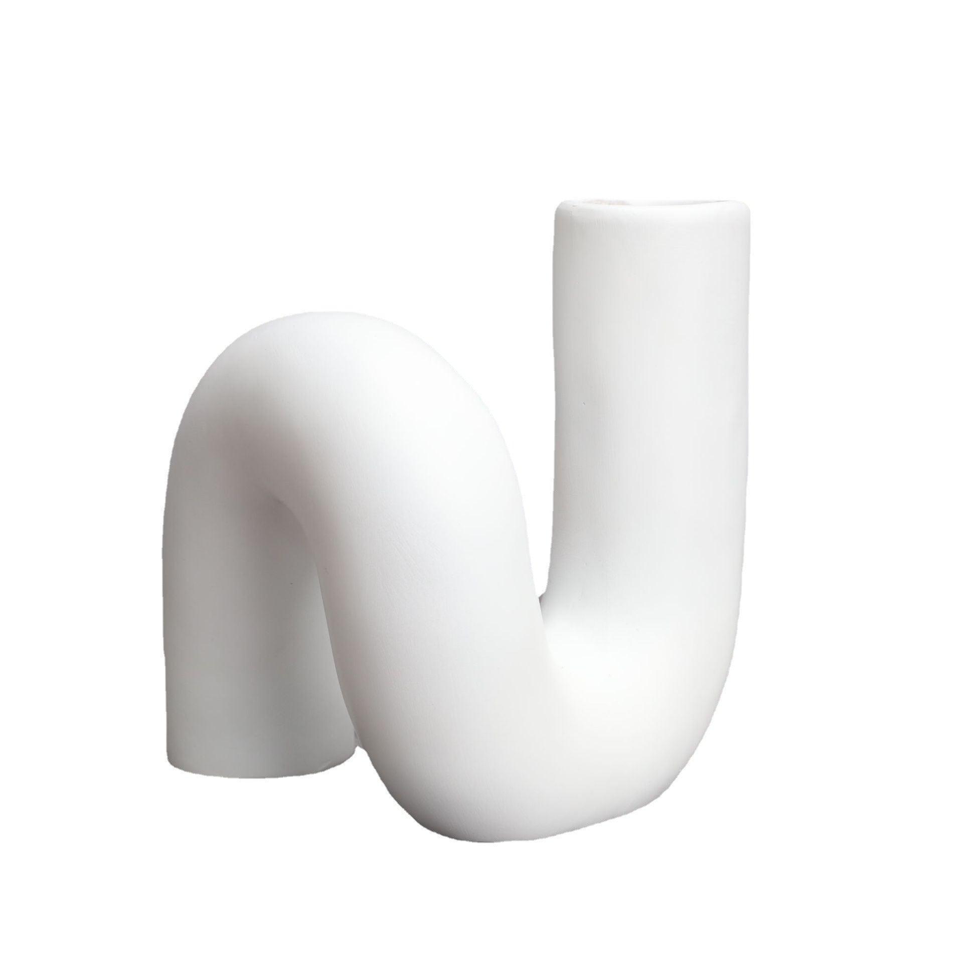 Modern Simple Curved Resin Flower Serpentine Vase - Pacisia