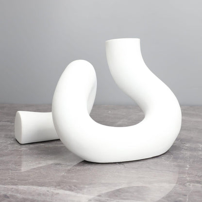 Modern Simple Curved Resin Flower Serpentine Vase - Pacisia