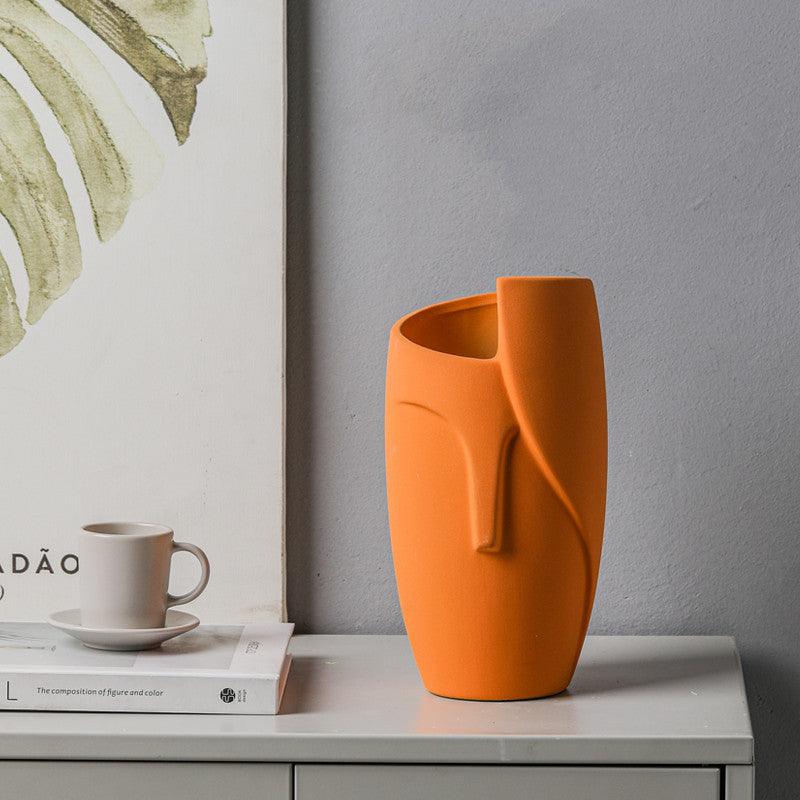 Modern Simple Face Ceramic Vase Home Decoration Ornaments - Pacisia