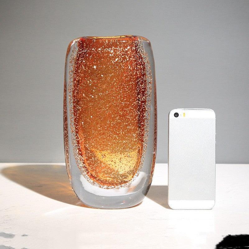 Modern Simple Luxury Glass Amber Vase Ornaments - Pacisia