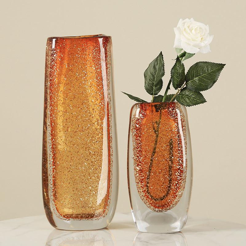 Modern Simple Luxury Glass Amber Vase Ornaments - Pacisia