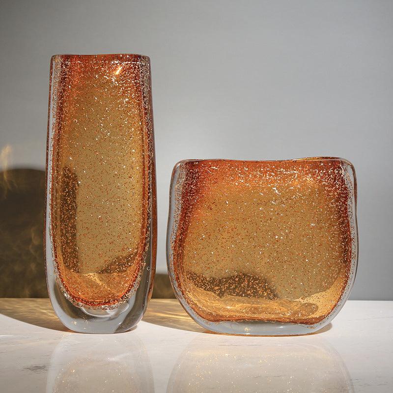 Modern Simple Luxury Glass Amber Vase Ornaments - Pacisia
