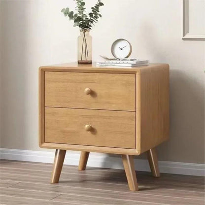 Modern Simple Scandinavian Solid Wood Nightstand Small Bedroom Bedside Storage Storage Cabinet Log Cabinet - Pacisia