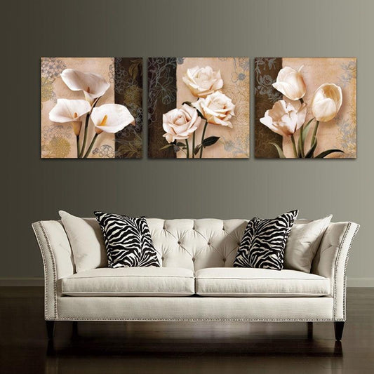 Modern Still Life Flower Canvas Painting - Framed Wall Art for Living Room Decor - Pacisia