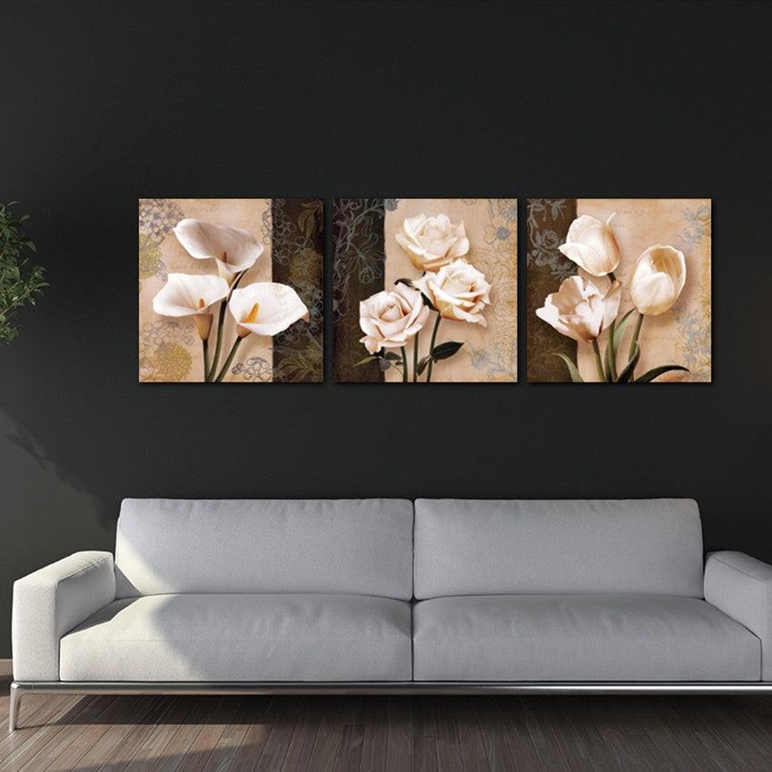 Modern Still Life Flower Canvas Painting - Framed Wall Art for Living Room Decor - Pacisia