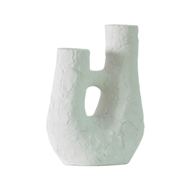 Modern Style Ceramic Vase Weathered Stone Candle Holder - Pacisia