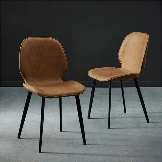 MOMO Light Luxury Dining Chair Metal Post-modern Italian Minimalist Home Leather Back Chair Fashion Ins Celebrity Nordic Chair - Pacisia