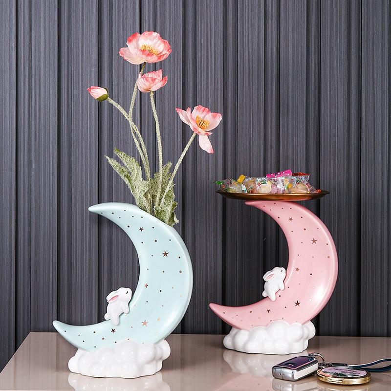 Moon Vase Decoration Living Room Flower Arrangement Light Luxury Luxury - Pacisia