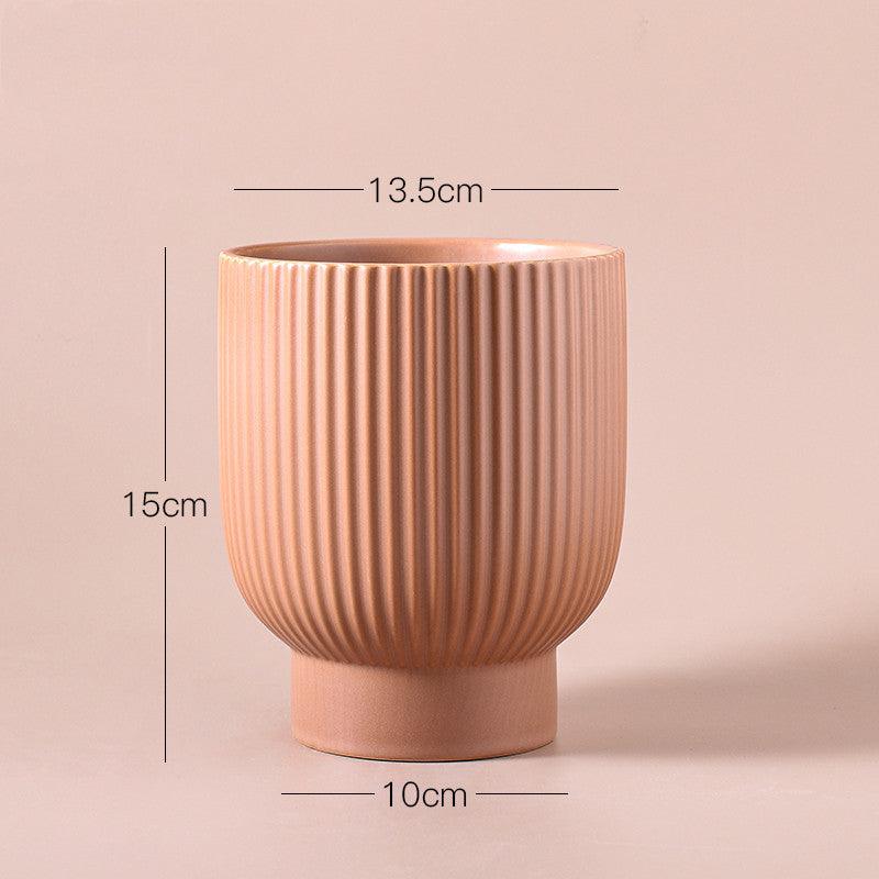 Morandi Ceramic Flowerpot Vase Home Decoration Ornaments - Pacisia