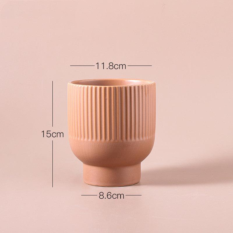 Morandi Ceramic Flowerpot Vase Home Decoration Ornaments - Pacisia