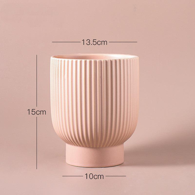 Morandi Ceramic Flowerpot Vase Home Decoration Ornaments - Pacisia