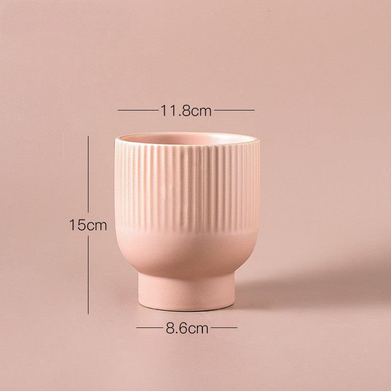 Morandi Ceramic Flowerpot Vase Home Decoration Ornaments - Pacisia