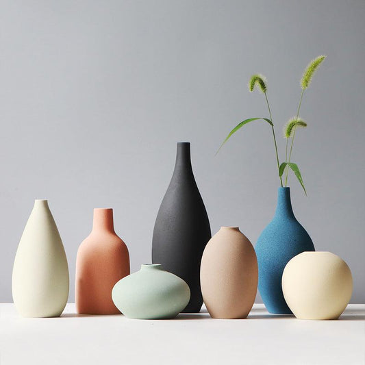 Morandi Decoration Vase Living Room Decoration Small Decoration Nordic Ceramic Home Bedroom Desktop Flower - Pacisia