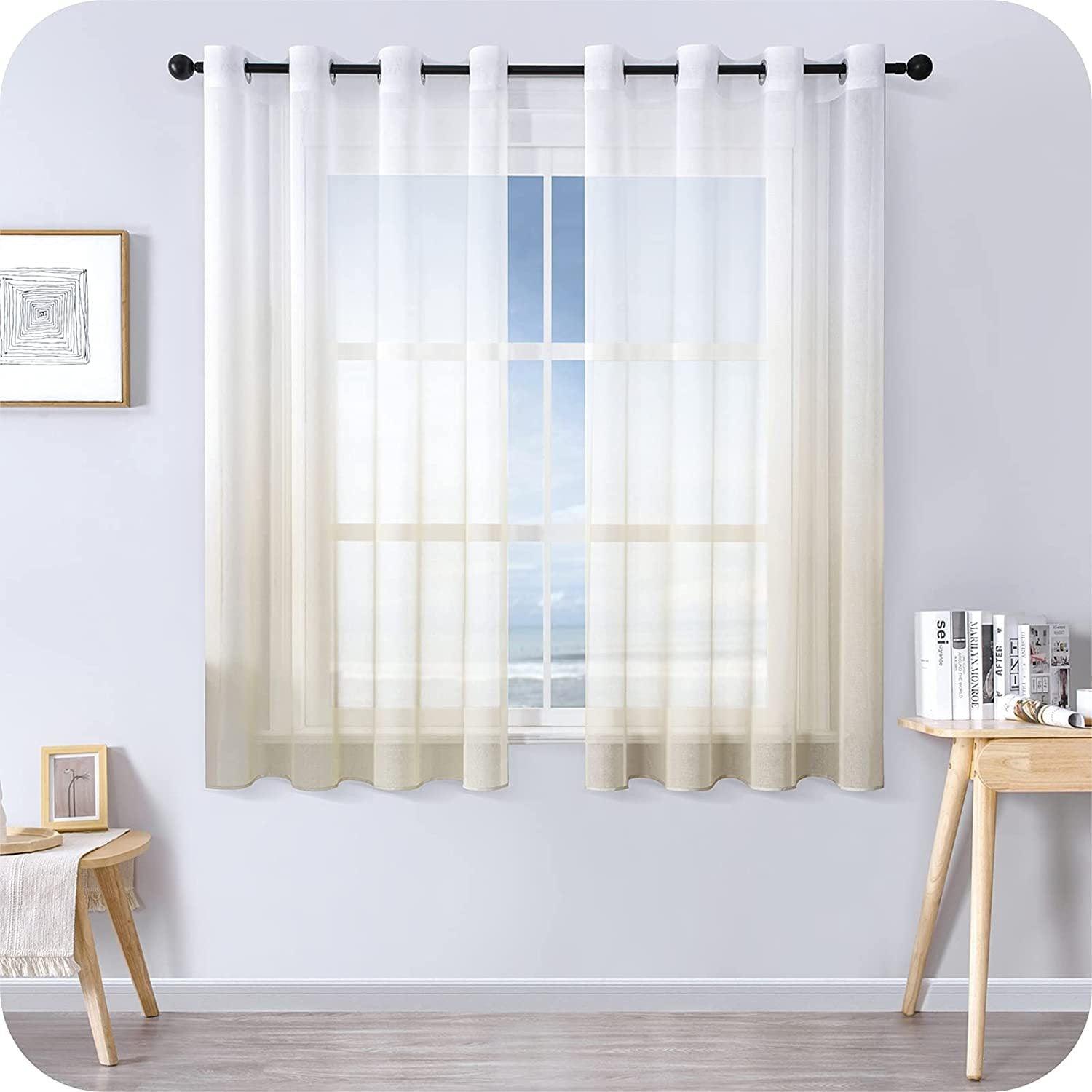 Morden Gradient Tulle Short Curtains For Living Room - Pacisia