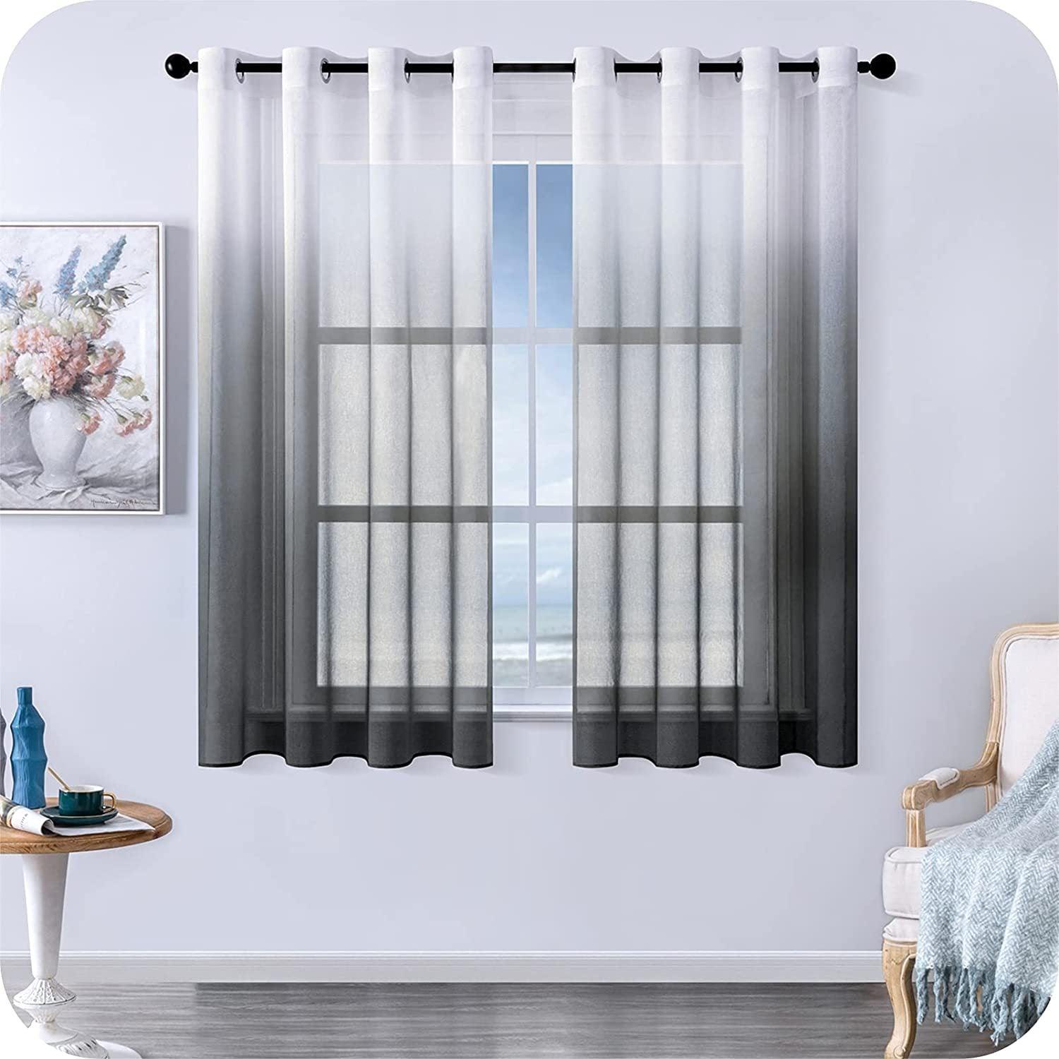 Morden Gradient Tulle Short Curtains For Living Room - Pacisia