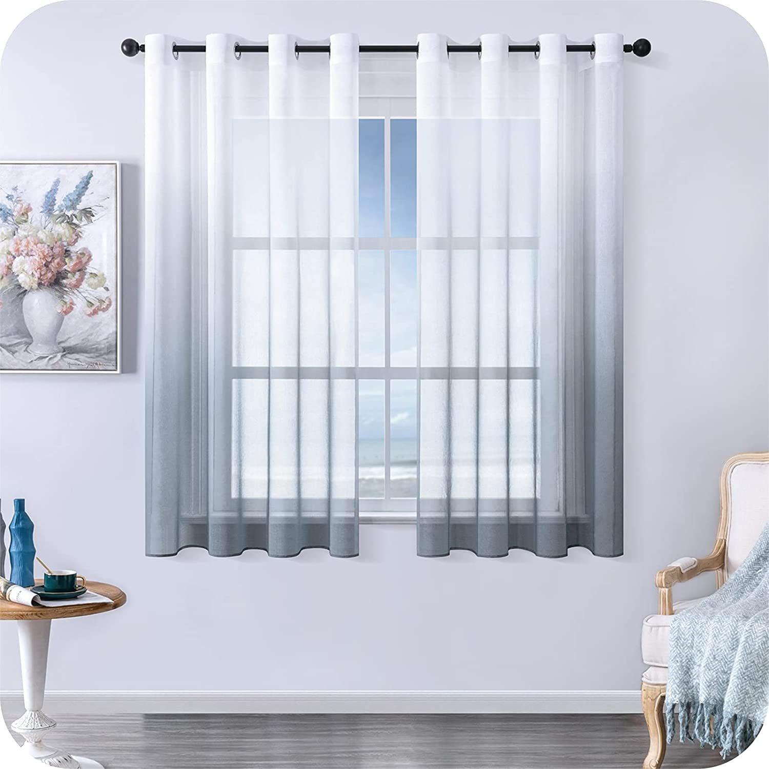 Morden Gradient Tulle Short Curtains For Living Room - Pacisia