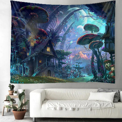 Mushroom House Tapestry - Pacisia