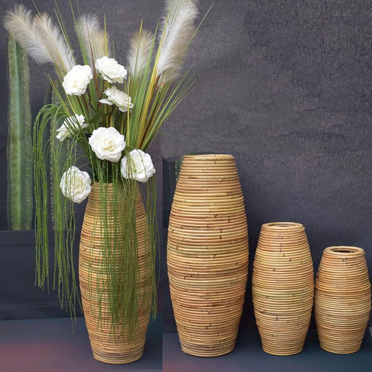 Natural Color Indonesian Rattan Vase Rattan Vase - Pacisia