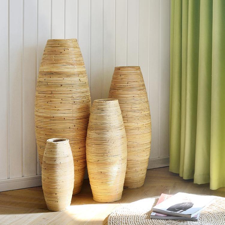 Natural Color Indonesian Rattan Vase Rattan Vase - Pacisia