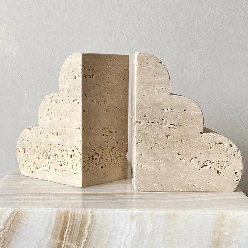 Natural Marble Yellow Cave Stone Bookend Art Decoration - Pacisia